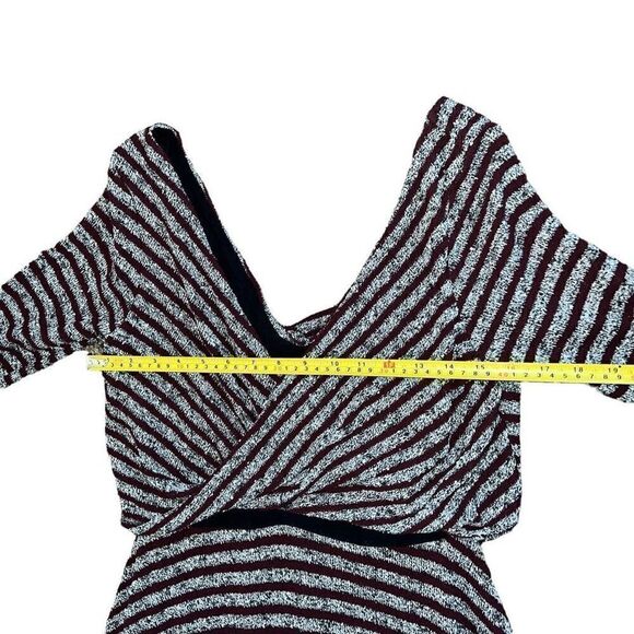 FREE PEOPLE Maverick Eggplant Purple & Grey Striped V-Back Dress Size L - Picture 7 of 10